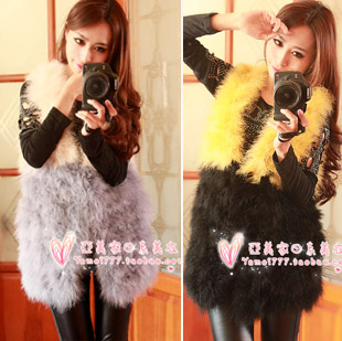 Ostracods 2012 encryption plus cotton wool turkey wool patchwork block color medium-long vest