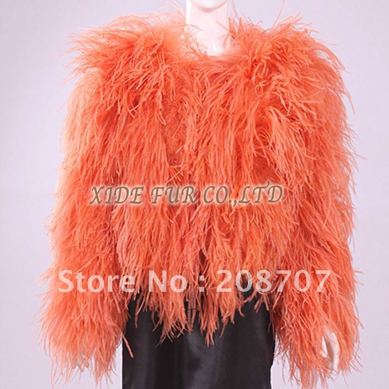 Ostrich/Turkey Feather Orange Coat/Jacket 2012-2013