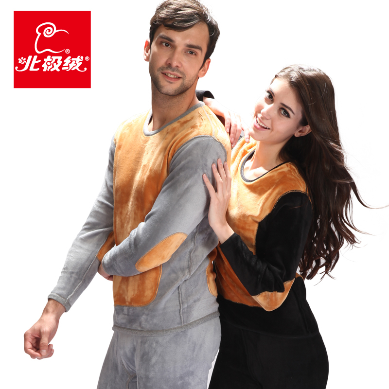 OTTO 20 thickening plus velvet thermal underwear wool bamboo golden flower set free shipping