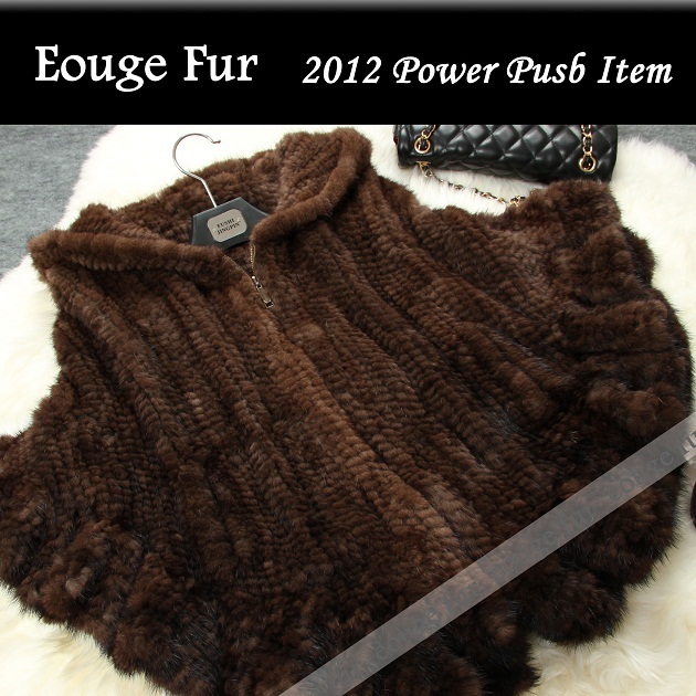 OTTO 2012 autumn and winter mink hair ruffle knitted cloak cape free shipping