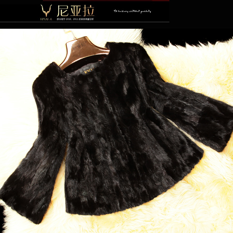 OTTO 2012 winter fur short design o-neck mink hair fur coat female d153 free shipping