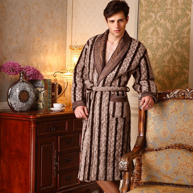 OTTO 2012 winter thickening thermal cotton-padded noble nobility male robe bathrobes lounge free shipping