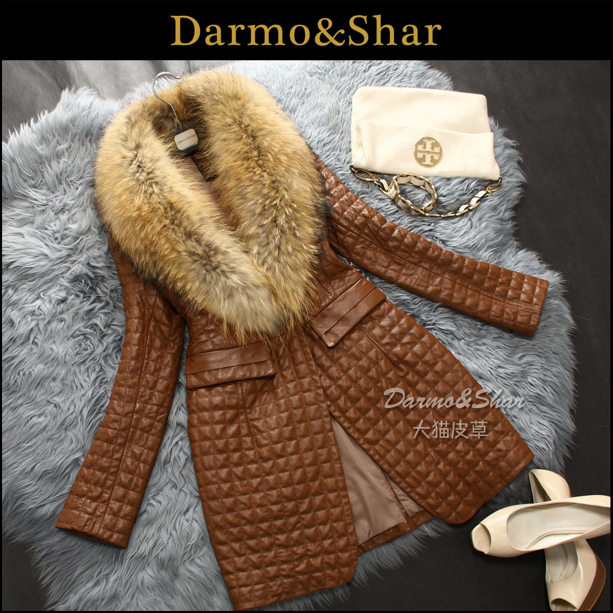 OTTO Fur 2012 raccoon fur sheepskin plus cotton fur overcoat outerwear free shipping