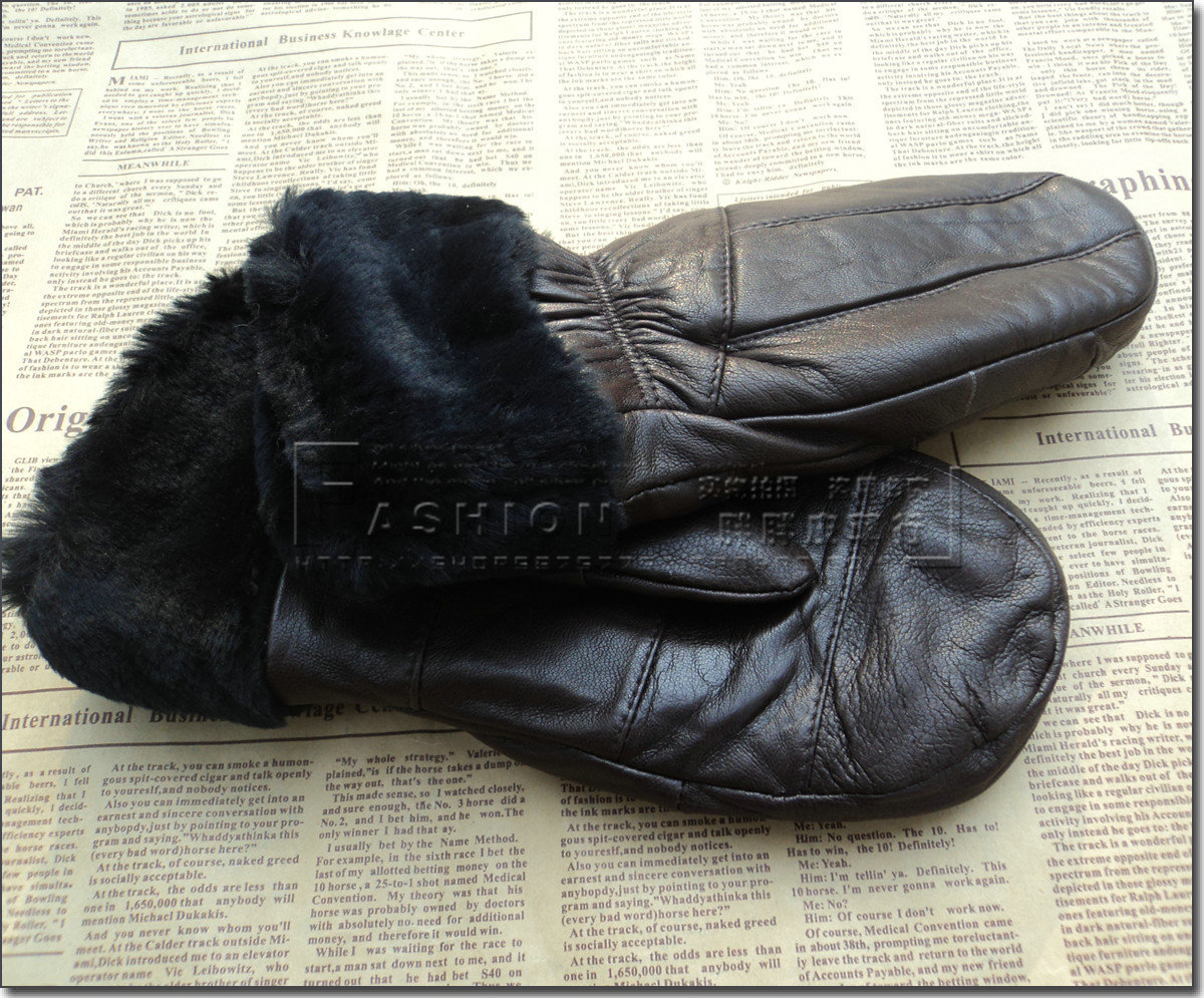 OTTO Genuine leather gloves male women's mitten thermal gloves free shipping