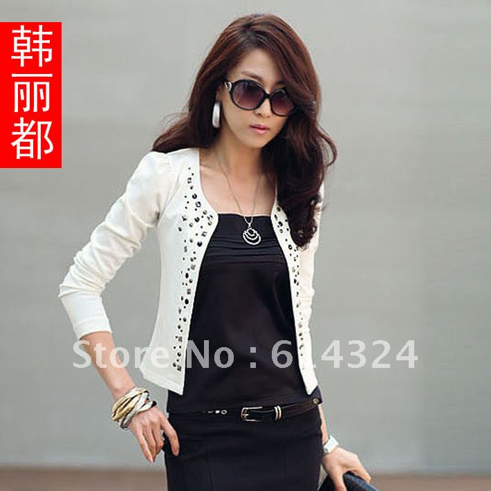 Outerwear 2012 cardigan coat women's autumn outerwear white ol short jacket female spring and autumn