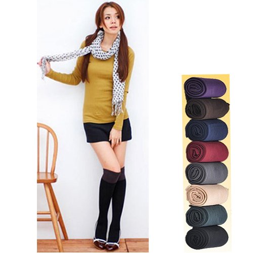 Over The Knee Socks Thigh High Cotton Stockings Thinner 9 Colors Black, White, Grey Purple......Bluefor Selection free shipping