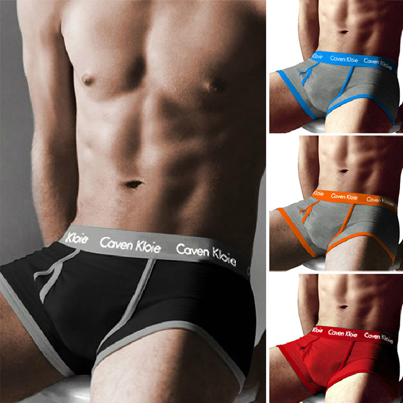 P 4 365 male panties male 100% cotton boxer panties plus size chromophous