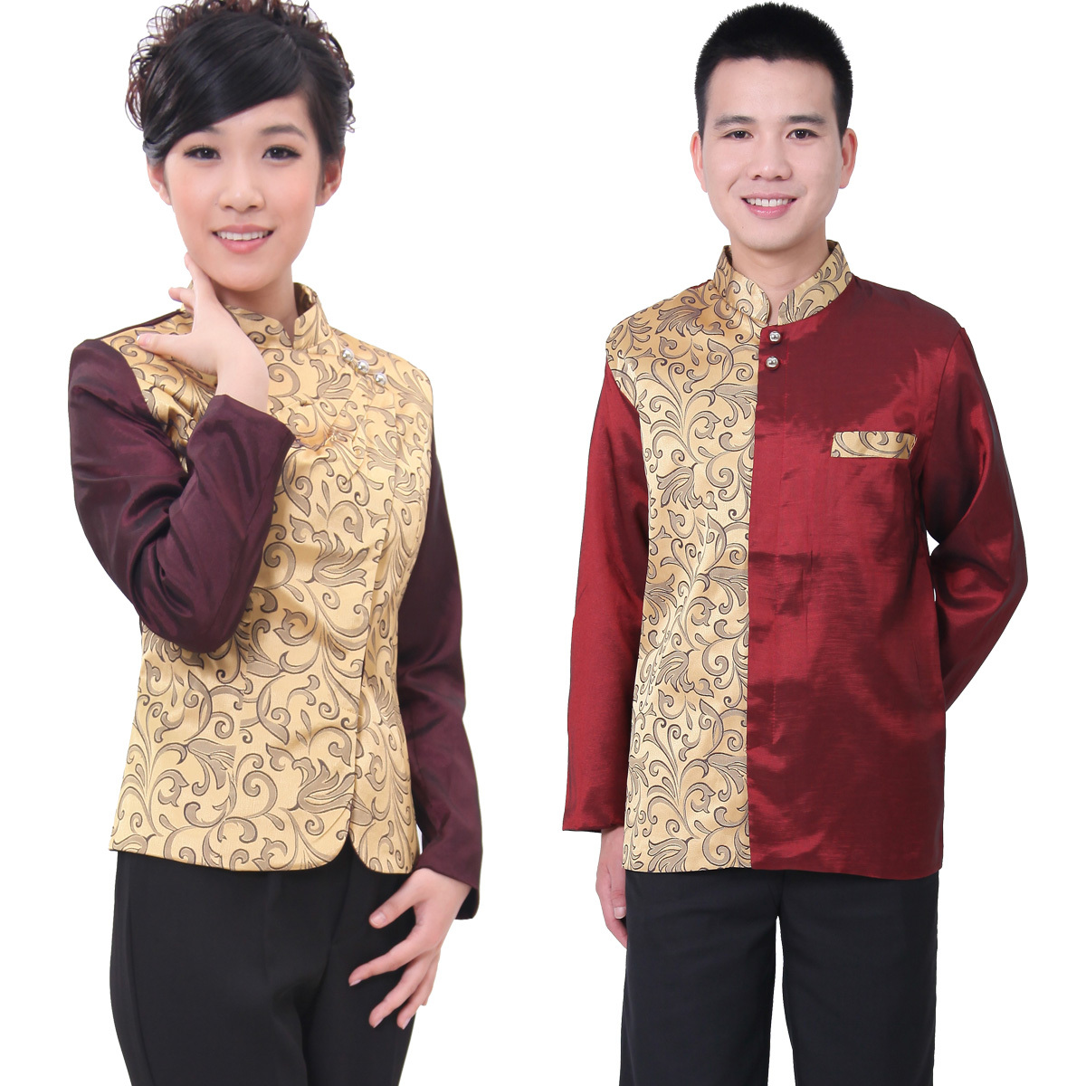 P-45 work wear autumn and winter female cake work wear chinese style waitress uniforms