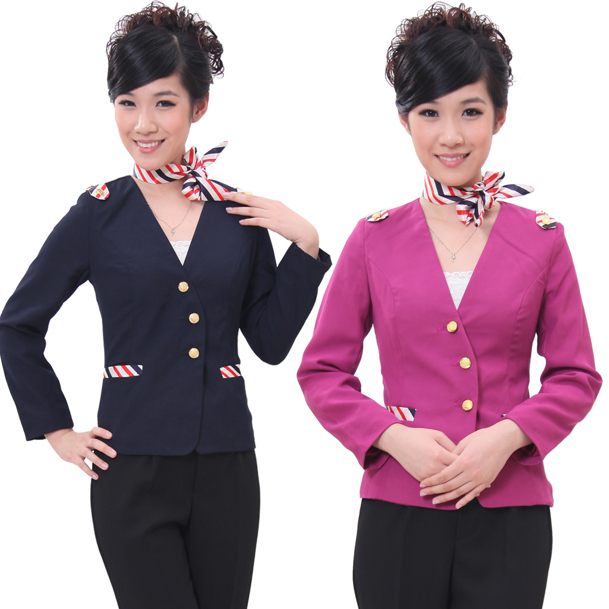 P-96 work wear autumn and winter work wear front desk work wear stewardess clothing top women's