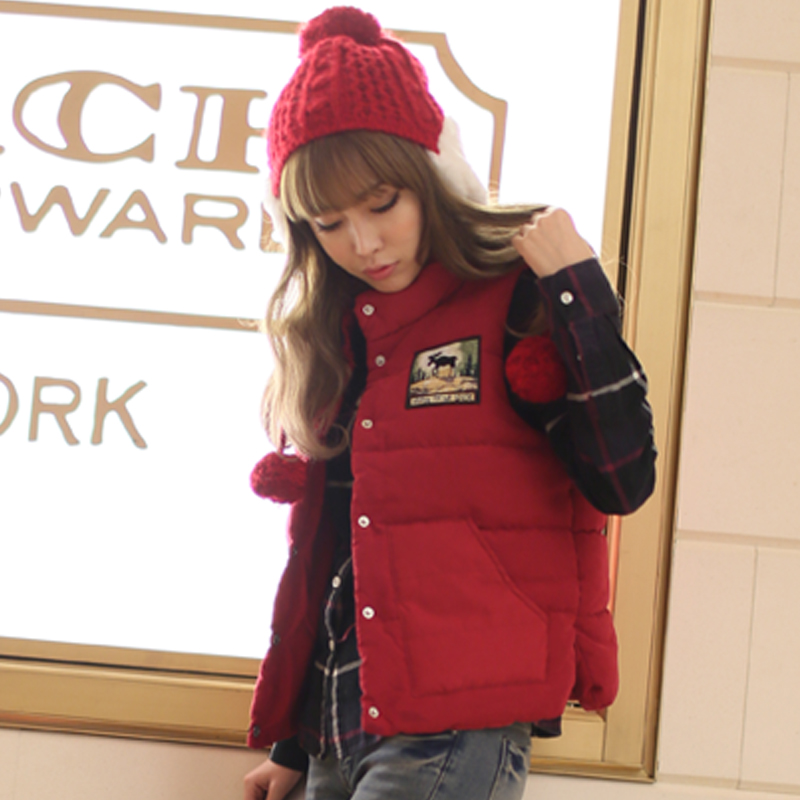 P0334 2012 winter badge wadded jacket stand collar vest