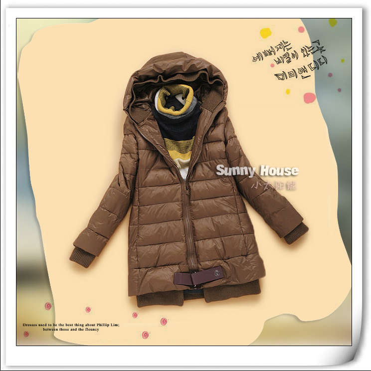 P1-4 winter 2012 women's with a hood medium-long wadded jacket cotton-padded jacket outerwear cotton-padded jacket 0789