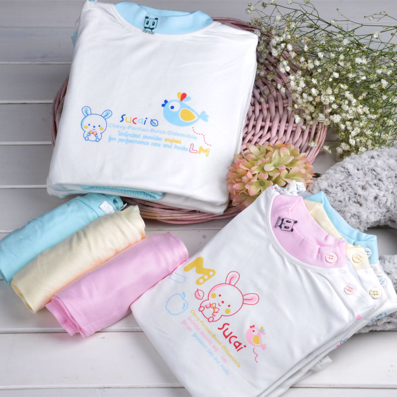 Pajamas Child underwear set pure 100% cotton bamboo fibre newborn baby underwear sleepwear long johns