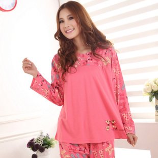 Pajamas long-sleeve suit pure cotton leisure wear cartoon lovely bird anger