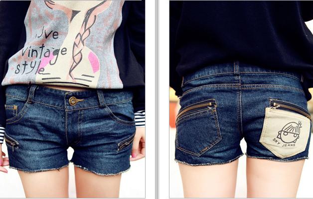 Pants 2013 summer denim shorts female distrressed loose female shorts