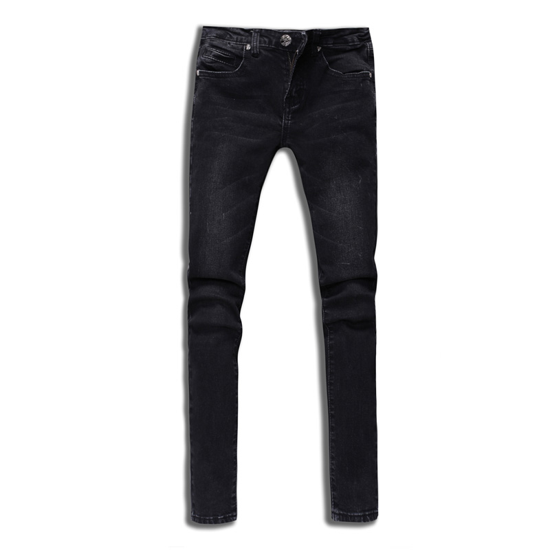 Pants jeans female skinny pants pencil pants retro finishing women's denim black