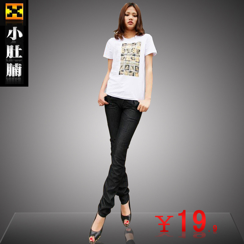 Pants jeans women's 2013 mid waist pencil skinny pants elastic plus size available long trousers boot cut jeans