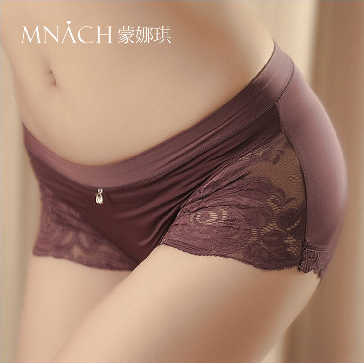 Panty plus size seamless panties sexy temptation lace transparent gauze laciness women's panties