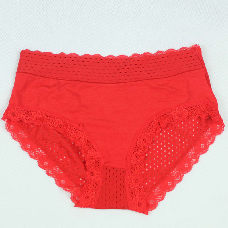 Panty sexy lace underwear modal triangle panties red viscose seamless woman