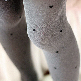 Pantyhose vintage love grey thickening socks female ultra-thin legs wire socks