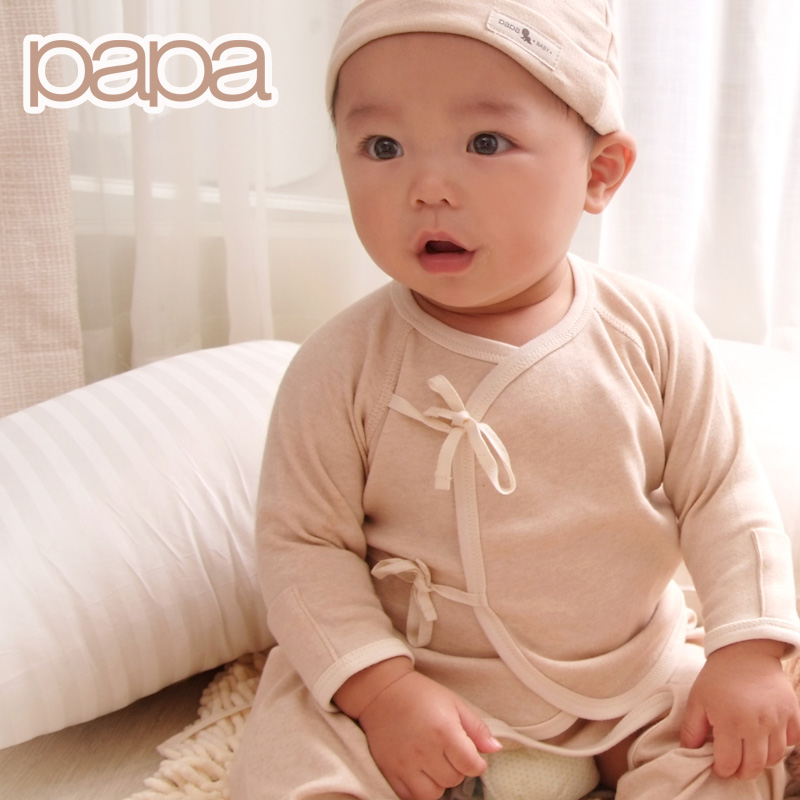 Papa high quality baby organic cotton lacing top underwear newborn clothes baby underwear autumn