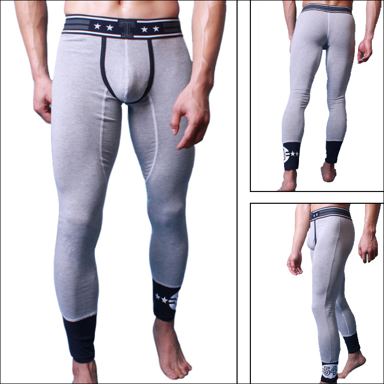 Parcel post Warm pants autumn and winter basic trousers lycra cotton bags male long johns qts03