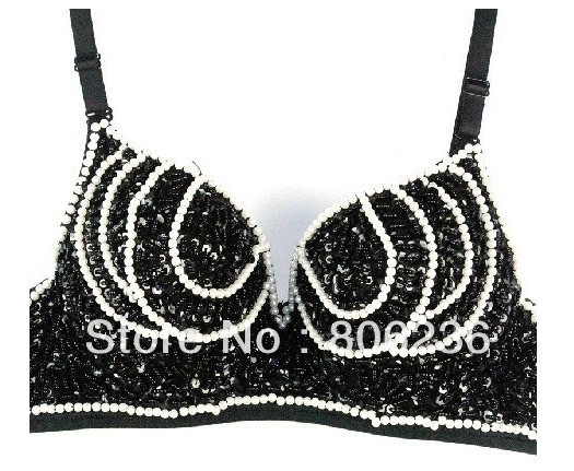 Party Disco All-over Round Diamond Design Sexy Bra Punk Dance Bra Best Quality   A1132