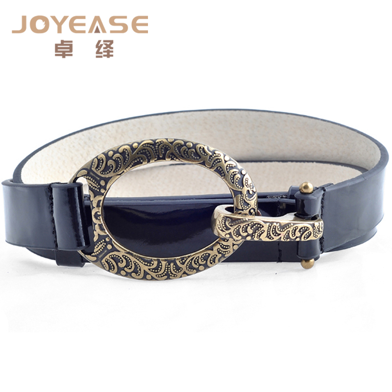 Patent leather all-match japanned leather women's decoration belt genuine leather strap women's