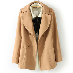 Pear 2012 slim brief solid color clothing woolen outerwear all-match