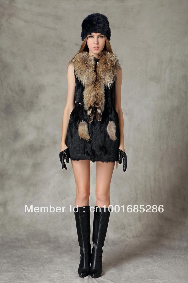 Peng spend high-grade fur fur Vest Jacket New European high-end custom British rabbit fur vest