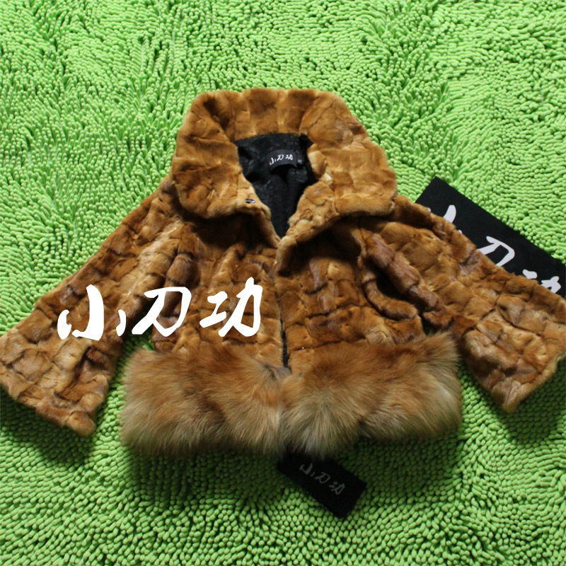 Penitently 2011 mink fur coat full leather red fox fur sweep fight mink top g37