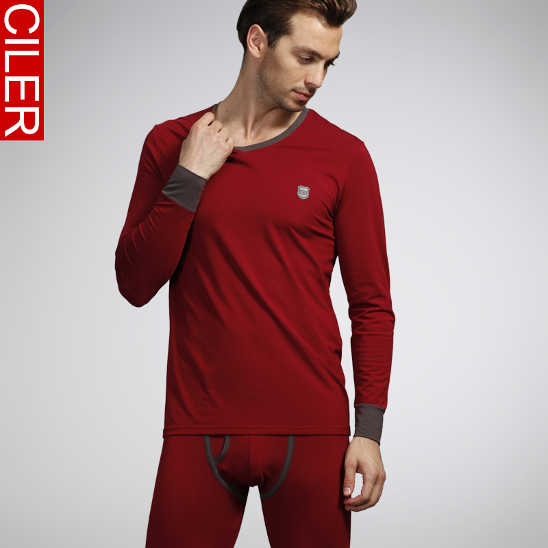 Perfect ingredients autumn and winter thin solid color thermal underwear V-neck cotton modal male long johns set