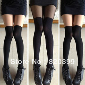 Perfect splicing ladies' stock  sexy see through stock women's stock  free shipping