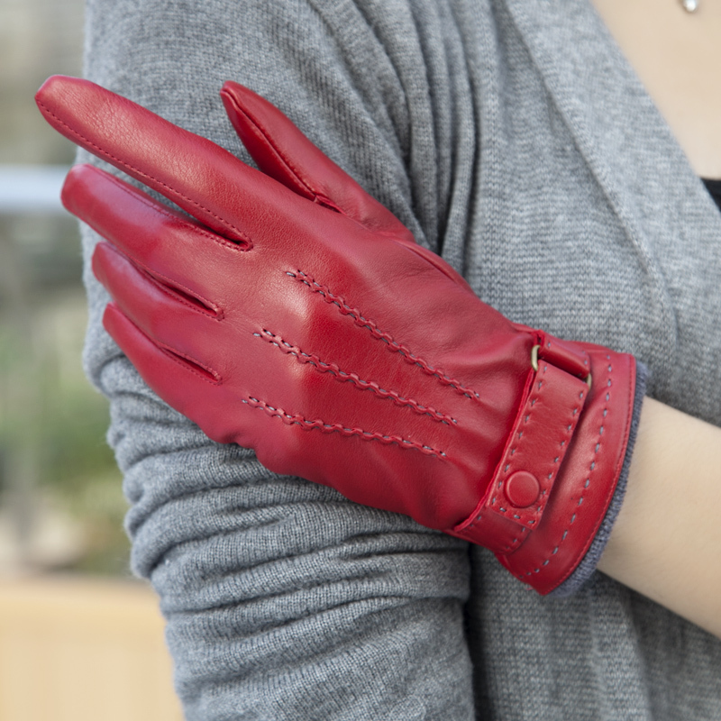 Pernycess Leather gloves female sheepskin genuine leather gloves female sheepskin gloves w-30