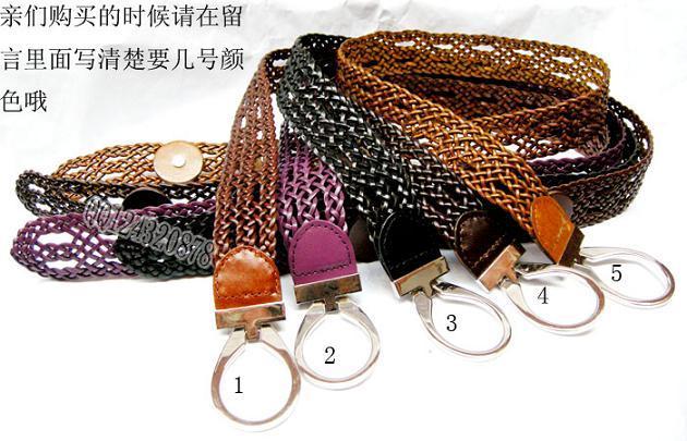 Personalized knitted casual all-match fashionable hasp genuine leather strap 5