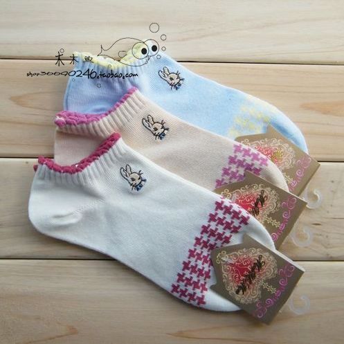 Peter rabbit female boat socks sock handmade golden double