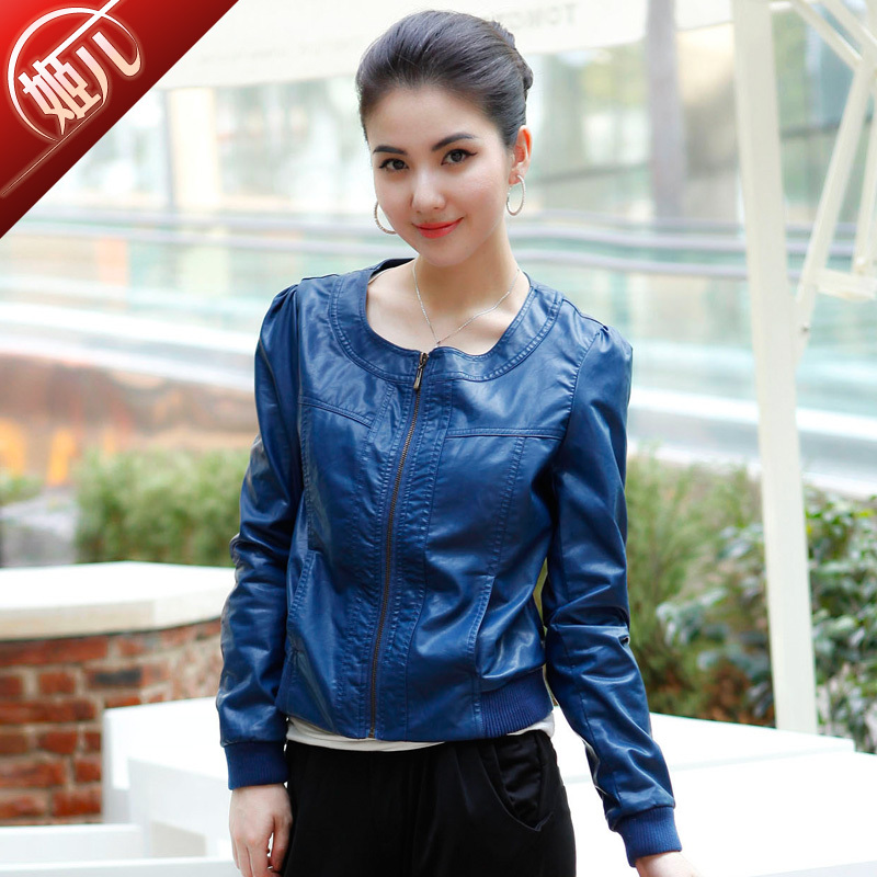 Pew outerwear 2012 plus cotton thickening female short design plus size women PU clothing outerwear 82303