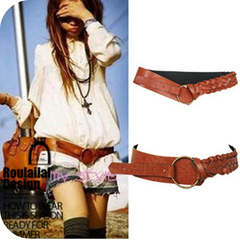 Pg0011 all-match accounterment fashion strap super soft leather knitted patchwork Women belt 83