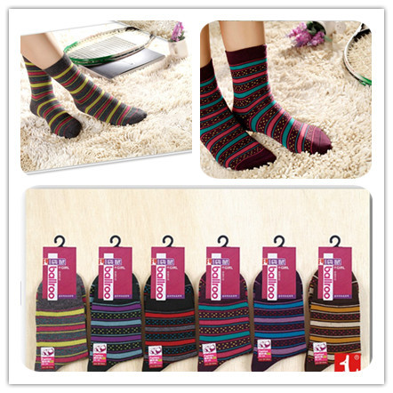 Phalanger 100% cotton socks women's 100% cotton horizontal stripe dots socks breathable socks b304