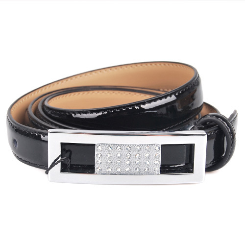 Phalanger strap women's genuine leather belt female smooth buckle black belt