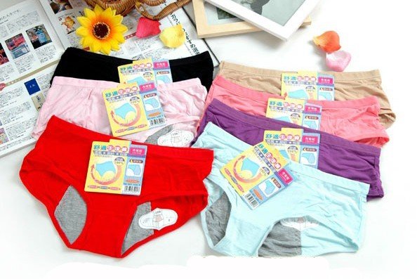 Physiological pants menstrual leak-proof traceless sexy cotton underwear Color random 30pcs/lot Free shipping