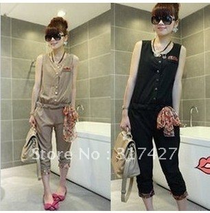 piece pants Korean ladies casual pants Capri pants harem pants summer piece pants jumpsuit summer pants