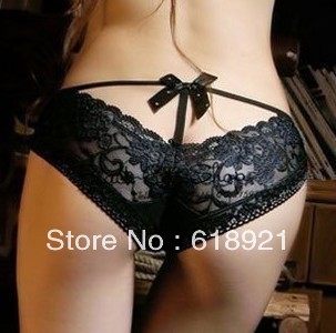 Pierced Butterfly lace sexy underwear princess sexy ladies panties butterfly tie with diamond lace temperament briefs 10 pcs