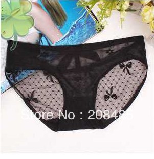 Pierced Butterfly sexy underwear princess sexy ladies panties butterfly tie with diamond lace temperament briefs 5pcs