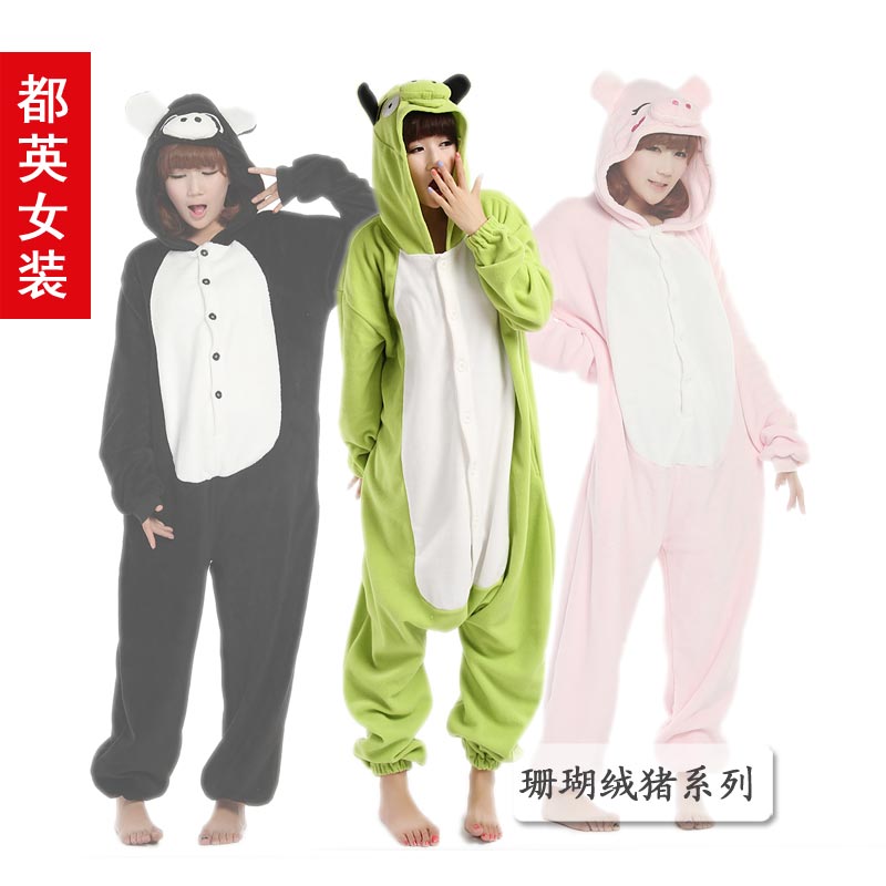 Pig cartoon one piece sleepwear stitch easily bear costume lovers lounge