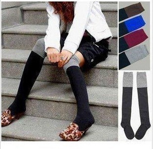 Pile of pile of socks over-the-knee ankle sock leg cover fashion boot covers female socks women's kneepad stockings color block