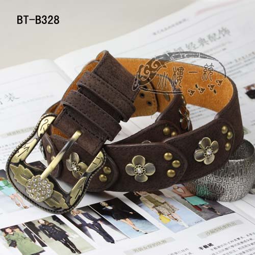 Pin Buckle Women Suede Leather Stud Belt/genuine leather belt/lady's belt Many colors yBT-B328y