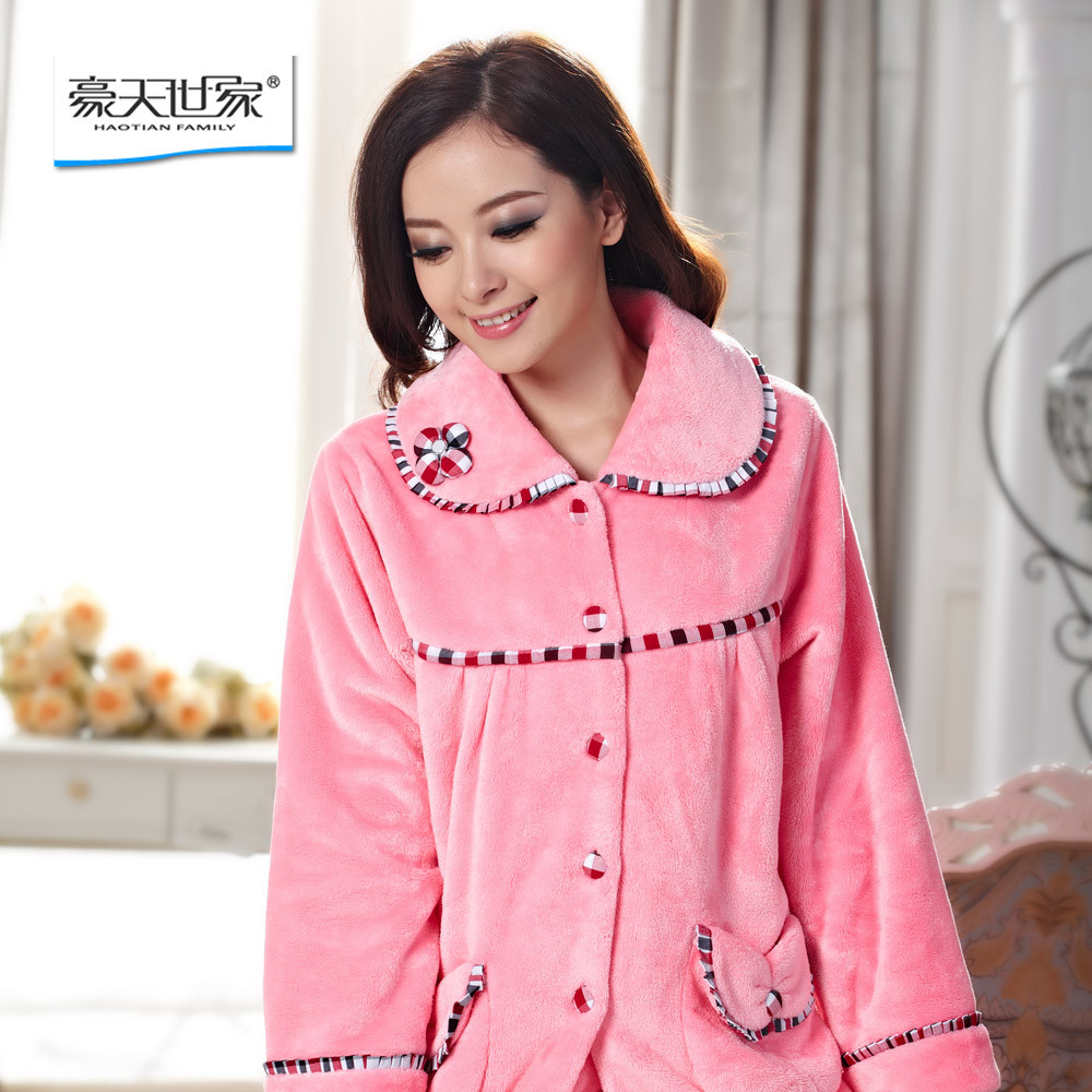 Pink coral fleece sleepwear christmas gift lounge