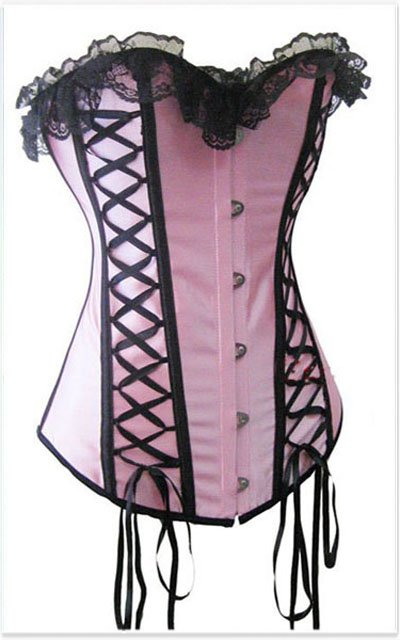 Pink fashion overbust corset - qm2106pink