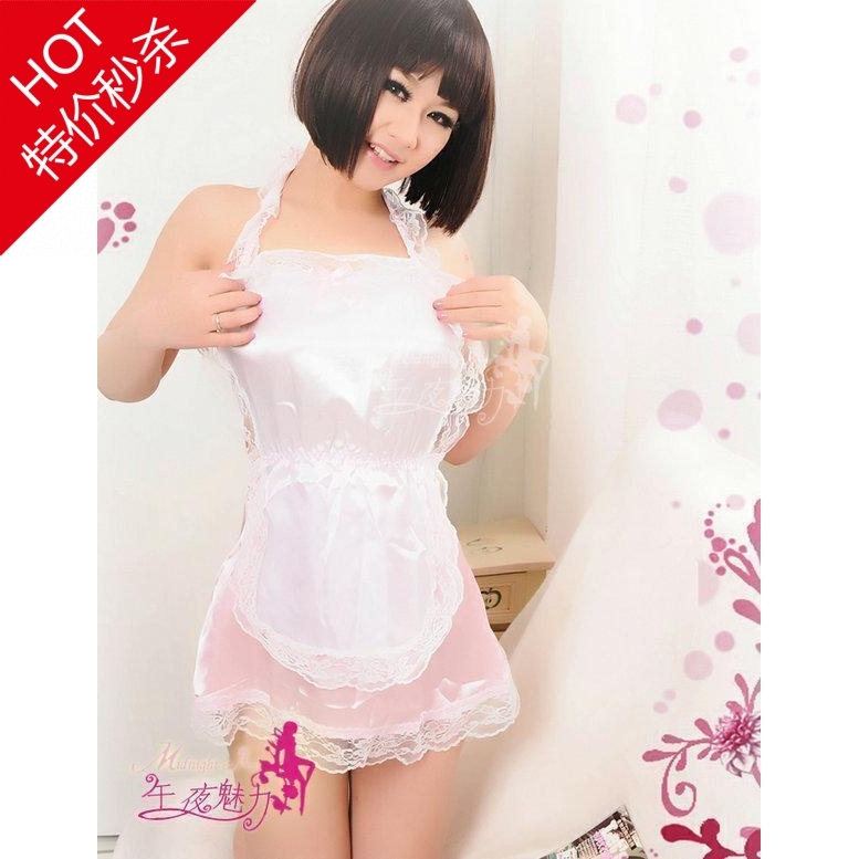 Pink halter-neck type racerback short skirt thong set female lingerie