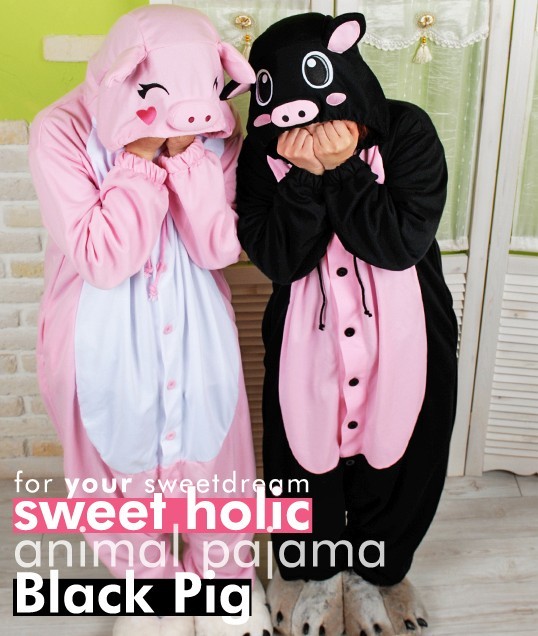 Pink pig small pig cartoon animal lovers one piece sleepwear at home costume 100% cotton female male